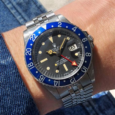 rolex 1675 hands|Rolex 1675 blueberry for sale.